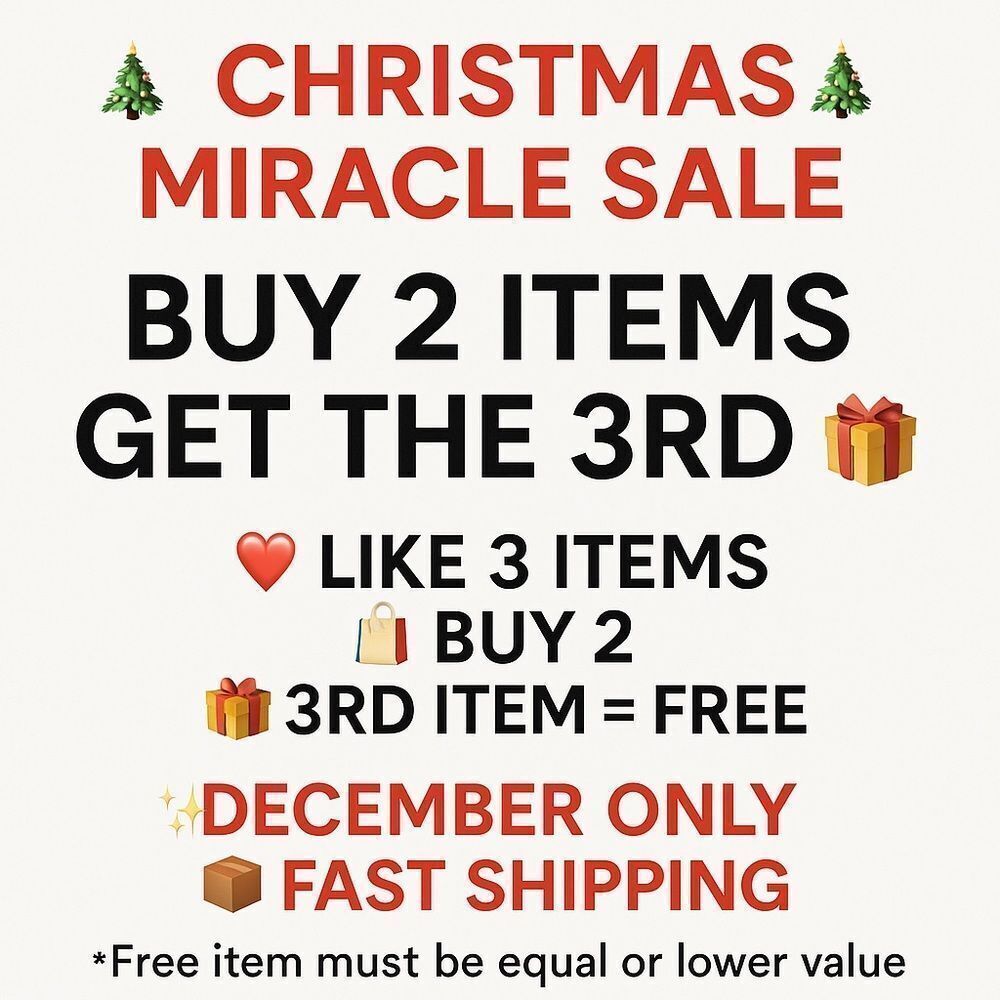🎄 Christmas Miracle Sale ✨ Buy 2 Items & Get the 3rd FREE 🎁